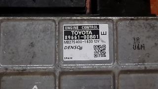 ECU MOTOR KONTROL CİHAZI TOYOTA YARIS 1.3 DENSO MB275400-1830, MB2754001830, 89661-0DB01, 896610DB01