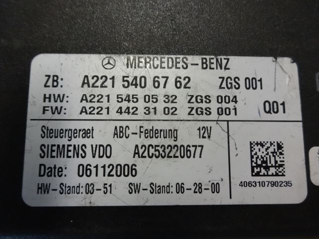 MERCEDES W221 ABC BEYNİ A2215403962 A2215401262 A2215404962 A2215406762