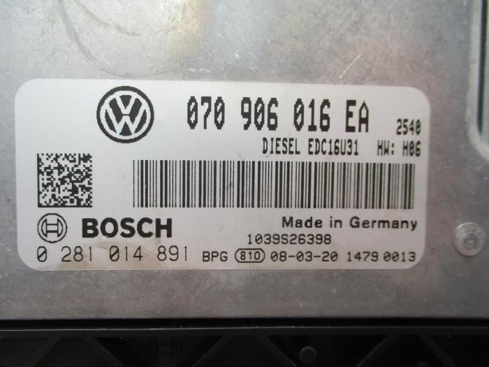 MOTOR BEYNİ KONTROL CİHAZI VW VOLKSWAGEN T5 BOSCH 0281014 891, 0281014891, 070906016 EA, 070906016EA