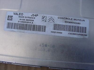 Peugeot 207 Citroen C2 C3 1.4 ECU Beyin Valeo HW9651696680 SW9665424480 21586539-8